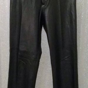 Leather Look Tark 1 Faux Leather Pants Black Crop